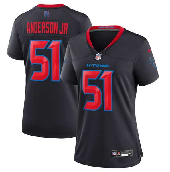 Womens Houston Texans #51 Will Anderson Jr. Navy 2024 2nd Alternate Stitched Jersey Dzhi